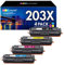 GPC IMAGE 203X Kompatibel für HP 203X 203A Toner Set für HP Color Laserjet Pro MFP M281fdw Toner M254dw M254nw M281fdn M280nw M281cdw M254dn CF540X CF540A (Schwarz Cyan Gelb Magenta, 4er-Pack)