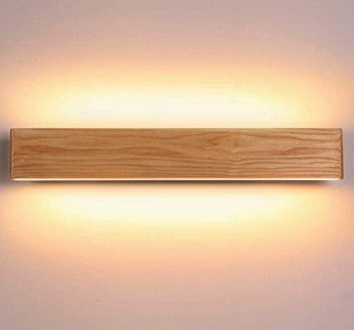 Martll Wandleuchte LED Holz Wandlampe Innen Wandbeleuchtung für Schlafzimmer Flur Korridor Treppe Wohnzimmer Innenbeleuchtung Warmweiß Nachtlicht (52cm)