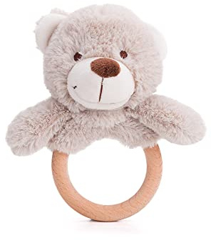 Bigjigs Toys, Buddy Bear Touch Ring, Baby Plush Ring Rattle