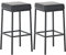CLP 2er Set Barhocker Montreal I Gepolsterte Barstühle mit Kunstlederbezügen I Tresenhocker mit Metallgestellen, Farbe:schwarz, Gestell Farbe:schwarz