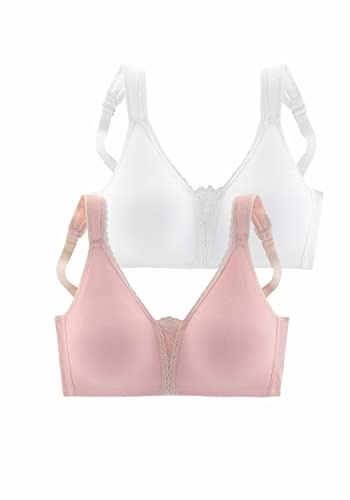 PETITE FLEUR Damen Soft-BH | aus Baumwolle, Spitze, gefütterte Träger für guten Halt, atmungsaktiv