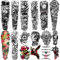 Yazhiji Extra große temporäre Tattoos 8 Blatt Fake Tattoos mit vollem Arm und 8 Blatt Tattoo-Aufkleber mit halbem Arm für Männer und Frauen (58X18CM)