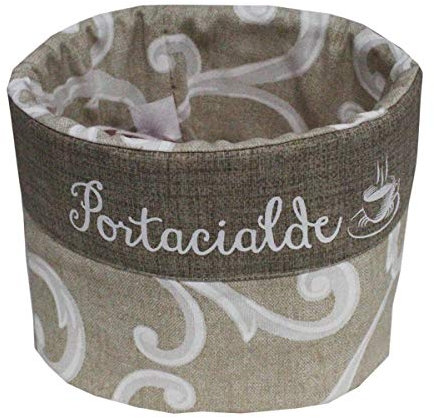 Russo Tessuti Centrotavola Contenitore Cucina Porta Cialde caffè Oggetti Zucchero Ghirigori -Beige