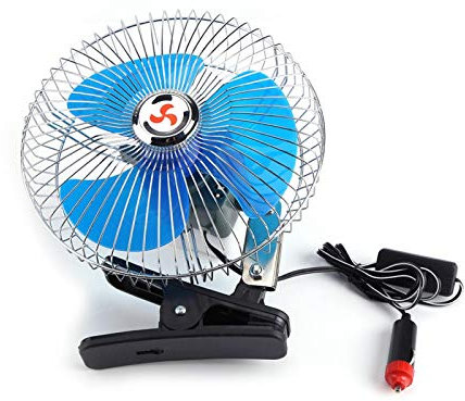 Mini ventilateur-12V 25W Mini ventilateur oscillant de refroidissement à clip de véhicule automatique portable pour tableau de bord de camion de voiture