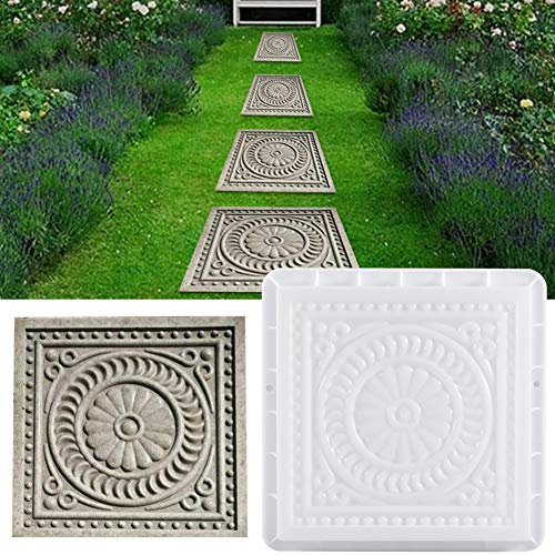 DIY Gehweg Form Betonform Plastik Gehwegen Schalungsform Gießform Pflasterform, 1 Stück Pflasterstein Gehweg Form Pflasterform Garten Schablone Für Beton Gehwegen Trittsteinen, 32X32X6CM
