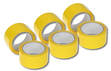 dm-folien Paketband in Gelb I 6 Rollen I Robustes Paket-Klebeband aus PP 48 µ I Leise abrollendes Paketklebeband mit Acrylatkleber I Starkes Packband für eine sichere Haftung