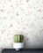 NEWROOM Papier peint Blanc Fleur Intissé - Floral Multicolore Feuilles Rameau Romantique