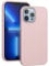 ARSUNOVO Coque en Silicone Liquide pour iPhone 13 Pro - Antichoc avec Doublure en Microfibre Douce - Rose Sable
