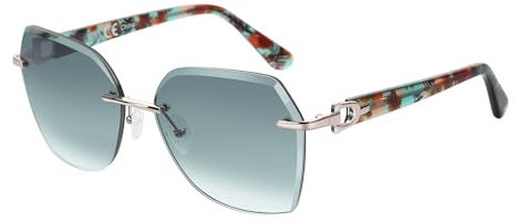 ZENOTTIC Lunettes de soleil sans monture pour femme - Grands verres géométriques surdimensionnés - Coupe diamant - Protection UV, vert