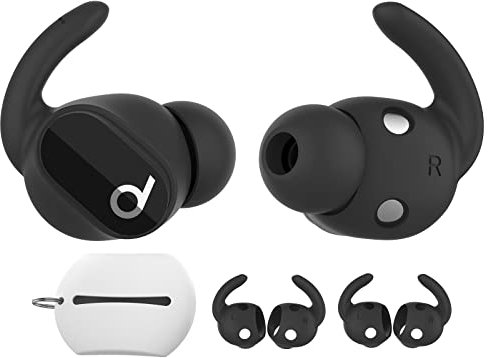 AhaStyle 3 Pairs Beats Studio Buds Ear Hooks Anti-Slip Ear Covers Silicone Accessories【Not Fit in The Charging Case】Compatiable with New Beats Studio Buds 2021 (Black)