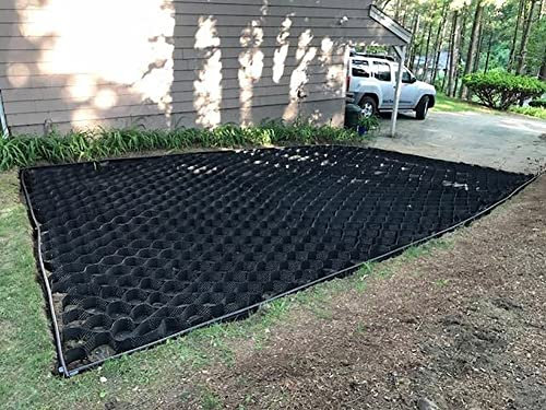 Stabilisateur Gravier Nid d'abeille Grille géocellulaire pour le paysage de gravier de jardin, Noir 2 pouces de hauteur Stabilisateur de murs de soutènement, Géogrille en nid d'abeille en polyéthylène
