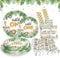 Wild One Birthday Decorations Plates Set for 25 Guests, Boys Safari Jungle Theme Party Decorations Paper Plates Cups Napkins Straws Tableware Wild One Party Supplies
