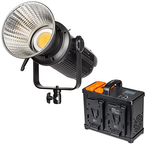 Walimex pro Niova 500 Plus Daylight dimmbare LED Videoleuchte mit Reflektor I Studiolicht mit COB LED-Technologie I 5600 K, CRI=95 I Leuchtstärke verstellbar von 10-100%
