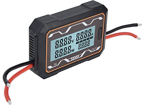 ciciglow Misuratore di potenza DC 0-60 V Misuratore di potenza digitale grande display retroilluminato misuratore di energia solare multifunzionale (150 A)