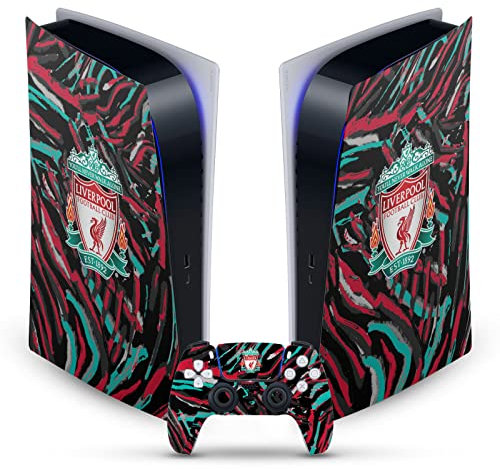 Head Case Designs Officially Licensed Liverpool Football Club Abstract Brush Art Vinyl Faceplate Gaming Skin Decal Compatible With Sony PlayStation 5 PS5 Digital Edition Console & DualSense Controller