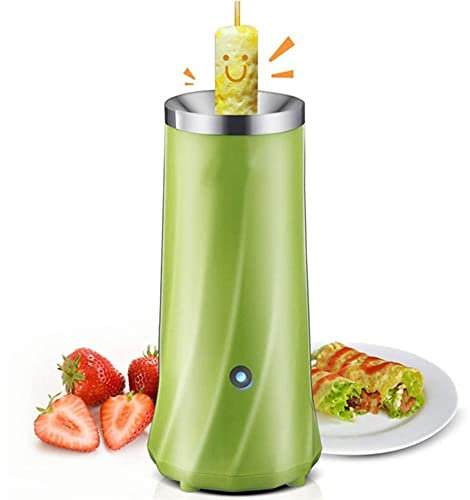 Electric Egg Roll Maker Automatic Egg Roll Machine Sausage Machine Pancake Roller Vertical Nonstick Cooker Egg Sausage Tube Maker Vertical Non-Stick Egg Cup DIY Breakfast Cups (Color : Green)