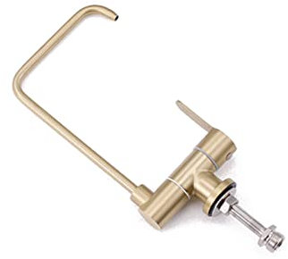 Grifo Cocina Abatible, Grifo Abatible con Osmosis Monomando 360 Grifo de Cocina,Dorado Champagne