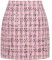 Mini gonna scozzese da donna a vita alta una linea aderente gonne autunnali, Rosa, S