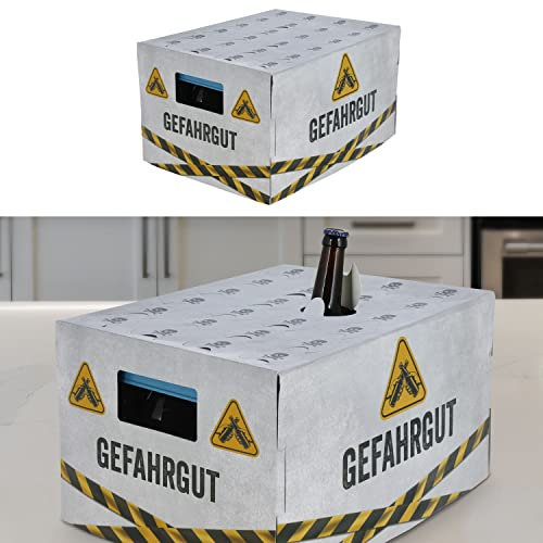 Bierkasten GeschenkverpackungGefahrgut | für Standard-Bierkasten 40x30x23cm Papier 350gsm | Aufsatz Verpackung (1 x Geschenkverpackung Gefahrgut)