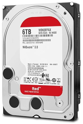 HDD Per Rosso 6 TB 3.5 SATA 6 Gb/s 256 MB 5400 RPM Per Disco Rigido Interno Per NAS Disco Rigido Per WD60EFAX