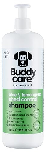 Fellpflege-Shampoo von Buddycare - Shampoo zur Kontrolle des Haarausfalls bei Hunden - Mit Aloe Vera und Pro-Vitamin B5 (1L)
