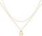 Jenosy Kette Layered Damen Kette Schloss Gold Personalisierte Schloss Kette Damen Zarte Halskette mit Schloss Anhänger Hypoallergene 18K Vergoldete Kette Modeschmuck für Frauen und Mädchen