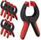 Relaxdays Morsetti a Molla in Nylon, Set da 8 Pinze Modellismo, Apertura 7 cm, Mollette Morsa per Teli, Clip, Rosso Nero