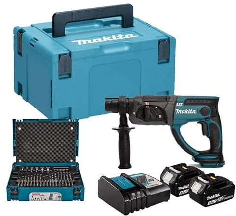 Perforateur burineur SDS-Plus 18V (2x3,0 Ah) avec accessoires en coffret - MAKITA DHR202FJX5