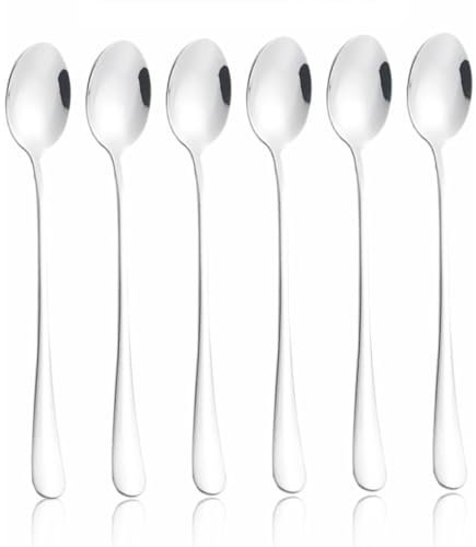 Stainless Steel Teaspoons Set of 6, Espresso & Dessert Spoons, Mini Spoons for Parties, Dishwasher Safe, 14.5cm