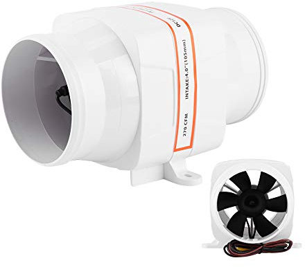 4 Zoll 270 CFM Elektrisches Inline-Marine-Bilgenluftgebläse DC 12 V Weiß