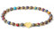 MetJakt Handgemachter Naturstein Perlenarmband 4MM Mini Stretch Armband Energiearmbänder 18k vergoldet Herz Armbänder für Damen Damenschmuck Echtes (Multicolor Malachit)
