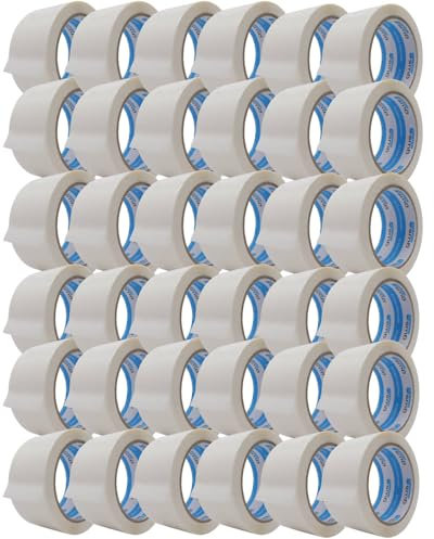 gws Paketklebeband 36 Rollen weiß Geräuscharmes Universalklebeband zum Verpacken von Paketen - Hohe Klebekraft - Profi-Qualität 66 m Länge 50 mm Breite