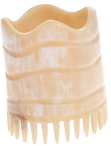Housoutil Haar Kopfhaut Massagebürste aus Natürlichem Horn Leichte und Runde Shampoo Haarbürste mit Glatter Oberfläche Hair Scalp Massager für Entspannende Kopfhautmassage Zufälliger Stil
