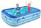 suokoun Planschbecken, 195 x 140 x 50 cm Aufblasbarer Rechteckig Familienpool mit weichem Boden, Sommer Kinderpool für Balkon, Terrasse und Garten