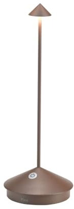 Zafferano, Pina Pro Lamp, Lampada da tavolo ricaricabile senza fili con comandi touch, adatta per interni ed esterni, dimmerabile, 2200-3000 K, altezza 29 cm, colore corten