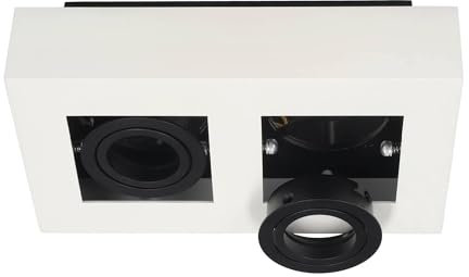 EDO LED Deckenstrahler GU10 2-flammig Schwarz OSMIN RIM - Schwenkbarer Aufbau-Spot mit austauschbarem Ring Ø55/75 mm - Doppelte Deckenaufbauleuchte aus Aluminium - Innenleuchte ohne Leuchtmittel