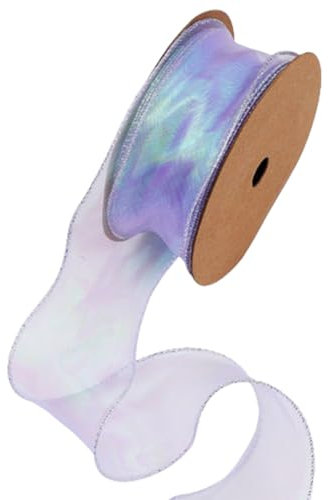 Wisafory 10 Yards Organzaband Dekoband Geschenkband Schimmernd Organza Band mit Drahtkante Schleifenband Stoffband Organza Bänder Bastelband für Blumensträuße Geschenkverpackung Violett 4cm