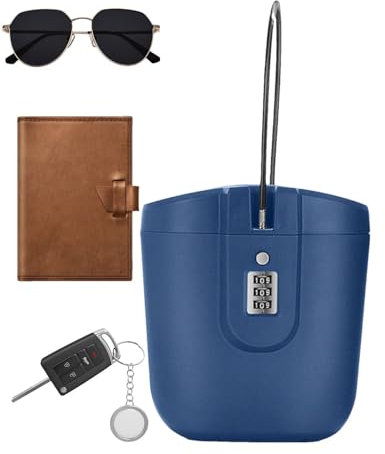 Krujecnt Cassetta Di Sicurezza Antifurto Portatile, 2L Borsa Di Sicurezza Portatile, Cassaforte Da Viaggio Mobile E Cassaforte Da Spiaggia Con Serratura Numerica Per Spiaggia, Campeggio, Viaggi