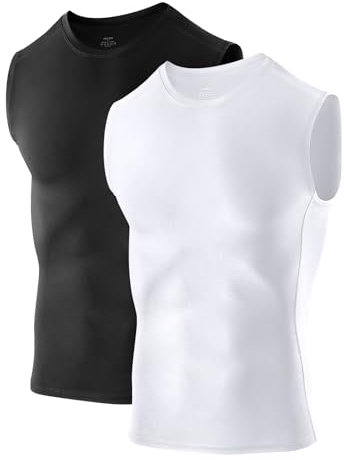 Niksa 1/2er Pack Kompressionsshirt Tank Top Herren, Ärmelloses Tanktop Herren Sport, Dry fitLaufenSportliches Training Funktionsunterwäsche Herren