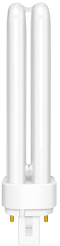 18W Compact Fluorescent Lamp 2-Pin, G24d-2 Warm White 2700K, 1200LM, 2U Double Turn Tube Energy Saving Lamp, 240V PLC 840 CFL Lamp, Non-Dimmable, Suitable for Corridor, Bathroom, Bedroom, 1 Pack