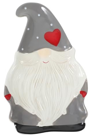 JEWEDECO Piatto Di Natale in Ceramica Forma Di Babbo Natale Contenitore Per Alimenti Per Servizio Natalizio