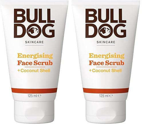 BULLDOG SKINCARE - Energising Face Scrub For Men Exfoliating Coconut shell scrub 125 ml (Pack of 2)