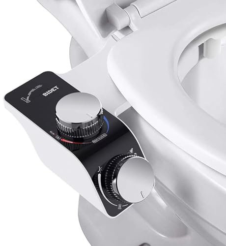 VivaLox Dual Hot & Cold Water Bidet Attachment for Toilet UK, Non-Electric Dual Nozzle Bidet with Self-Cleaning SmartSpray Nozzle, Adjustable Water Temperature & Pressure, Easy Installation