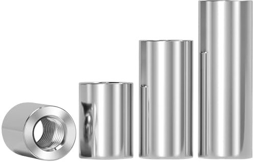 Ctyjia 20 Pezzi Dado a Barra Lunga, Dadi di Accoppiamento Cilindrici, in Acciaio Inox 304, M3×6×10mm Dado Rotondo per Casa e Industriale