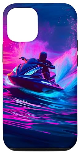 Jetski-Abenteuer, Wellen, Sonnenuntergang, Meer Hülle für iPhone 12/12 Pro