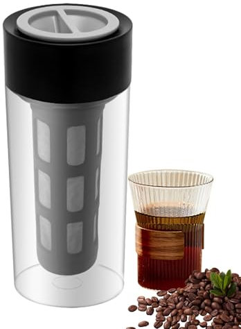 Cerveza Fria - Dispensador De Vidrio Con Filtro De Malla Extraíble - Jarra Extraíble Para Café Frío, Ideal Para Verano, Exterior, Picnic Y Senderismo