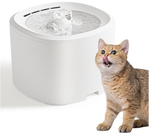 WIYETY Fontaine pour chat de 3 L : fontaine à eau ultra silencieuse pour chat, fontaine à boire sûre pour chat avec éponge filtrante, fontaine pour animaux de compagnie, 3 niveaux réglables, prise USB