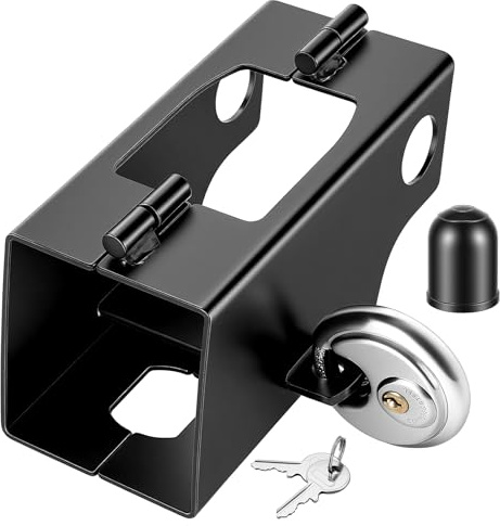 MEISHILE Candado para Remolque con Cerradura Redonda, Cerradura De Remolque, Atención: para acoplamientos de hasta máx. 9 cm de Altura x 9 cm de Ancho, Erradura De Barra De Tracción con Llave