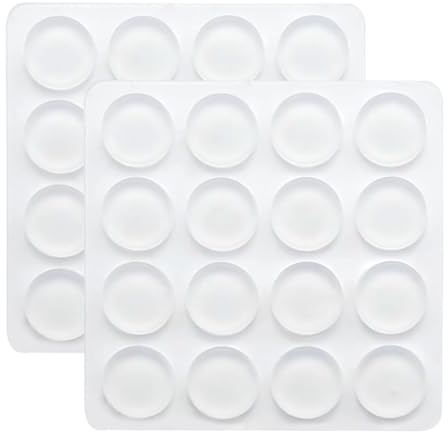 AEKZOX 32 Pièces Tampons Antidérapants, Plaque Verre, Entretoises, Patins de Table, Points en Silicone, Caoutchouc pour Stabilisation de Plateau en Verre (20mm x 5mm) (Transparent)
