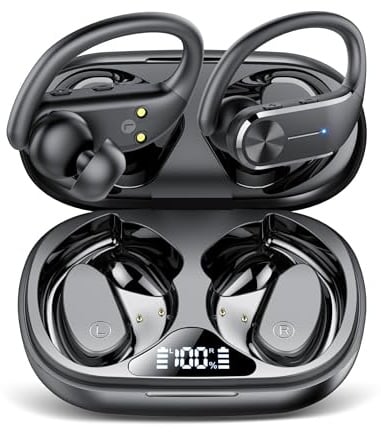 Bluetooth Kopfhörer, Kopfhörer Kabellos Bluetooth 5.3 mit 4 LED Digitalanzeige, 68 Std Spielzeit Tiefer Bass, In Ear Kopfhörer mit 4 ENC Lärmreduzierung Mic, Ohrhörer für Arbeit/Studium/Sport